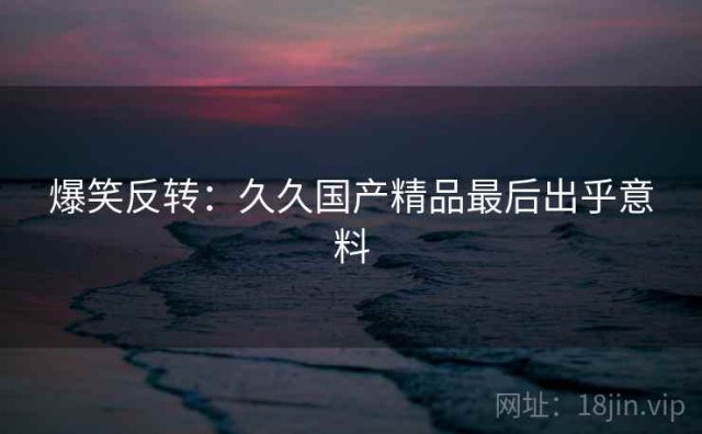 爆笑反转：久久国产精品最后出乎意料