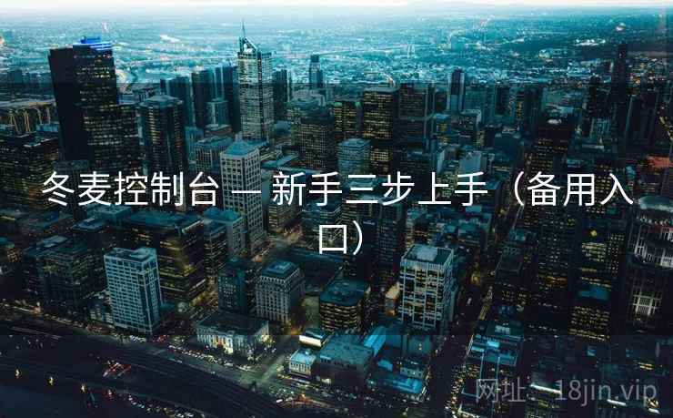 冬麦控制台 — 新手三步上手（备用入口）